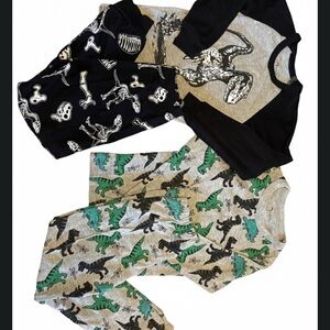 2 pair mix & match Dinosaur Themed Pajama Sets size 4/5 T